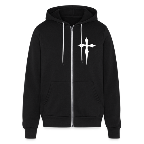 No Weapon Shall Prevail Bella + Canvas Unisex Full Zip Hoodie - black