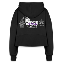 Load image into Gallery viewer, "RIP" Women's Half Zip Cropped Hoodie - black