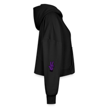 Load image into Gallery viewer, "RIP" Women's Half Zip Cropped Hoodie - black