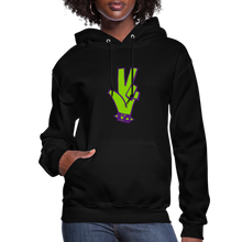 Load image into Gallery viewer, "RIP" Women's Hoodie | Jerzees 996 Purple/Green - black