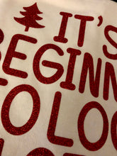 Load image into Gallery viewer, "End Times" Christmas Hoodie - Red Glitz Print