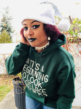 Load image into Gallery viewer, "End Times" Christmas Hoodie - Silver Glitz Print