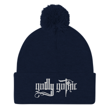Load image into Gallery viewer, "Godly Gothic" Pom-Pom Beanie