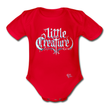 Load image into Gallery viewer, "Li'l Creature" Organic Short Sleeve Baby Bodysuit - red
