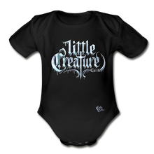 Load image into Gallery viewer, "Li'l Creature" Organic Short Sleeve Baby Bodysuit - black