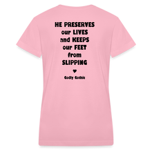 Load image into Gallery viewer, "SlipNot" Women's V-Neck T-Shirt Hearted Black Font - pink