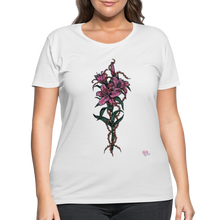 Load image into Gallery viewer, "Lily Among Thorns" Women’s Curvy T-Shirt - white
