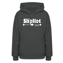Load image into Gallery viewer, "SlipNot" Women's Hoodie White Hearted Font - asphalt