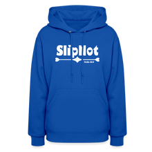 Load image into Gallery viewer, "SlipNot" Women's Hoodie White Hearted Font - royal blue