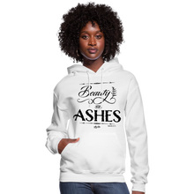 Load image into Gallery viewer, "Beauty for Ashes" Women's Hoodie - Black Print - white