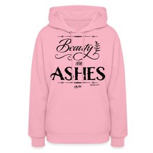 Load image into Gallery viewer, "Beauty for Ashes" Women's Hoodie - Black Print - classic pink