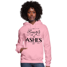 Load image into Gallery viewer, "Beauty for Ashes" Women's Hoodie - Black Print - classic pink