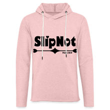Load image into Gallery viewer, "SlipNot" Unisex Lightweight Terry Hoodie Heart Font - cream heather pink