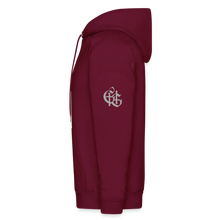 Load image into Gallery viewer, "End Times" Christmas Hoodie - Silver Print - burgundy