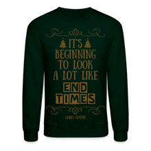 Load image into Gallery viewer, "End Times" Christmas Crewneck Sweatshirt - forest green