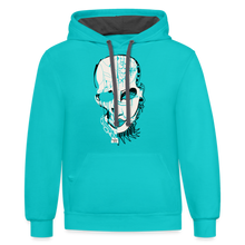Load image into Gallery viewer, "Peculiar" Contrast Hoodie - scuba blue/asphalt