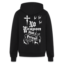 Load image into Gallery viewer, No Weapon Shall Prevail Bella + Canvas Unisex Full Zip Hoodie - black