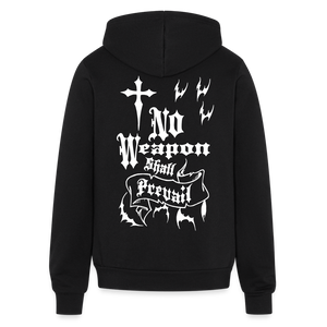 No Weapon Shall Prevail Bella + Canvas Unisex Full Zip Hoodie - black