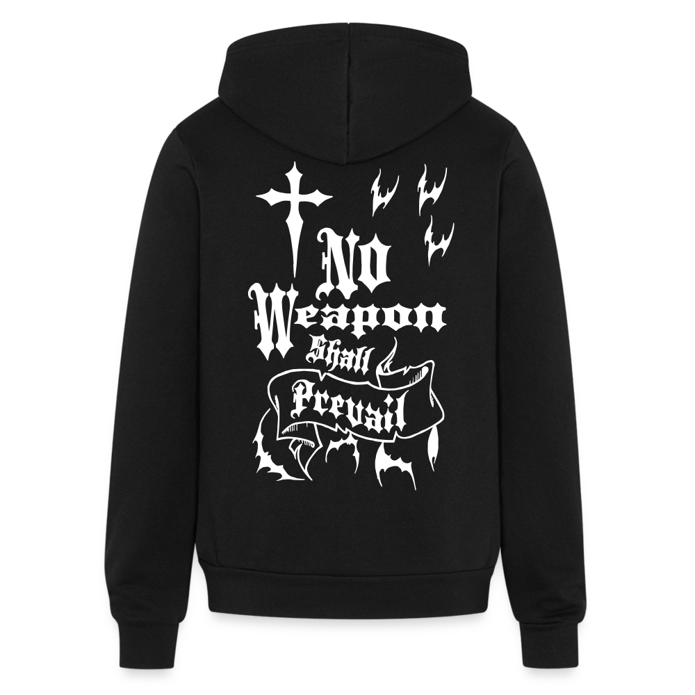 No Weapon Shall Prevail Bella + Canvas Unisex Full Zip Hoodie - black