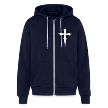 Load image into Gallery viewer, No Weapon Shall Prevail Bella + Canvas Unisex Full Zip Hoodie - navy