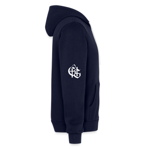 No Weapon Shall Prevail Bella + Canvas Unisex Full Zip Hoodie - navy