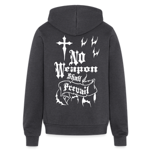 No Weapon Shall Prevail Bella + Canvas Unisex Full Zip Hoodie - charcoal grey