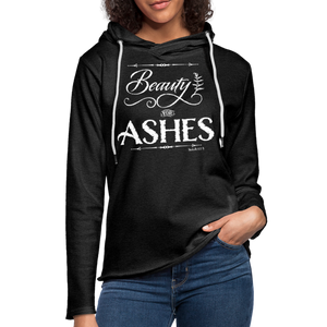 "Beauty for Ashes" Charcoal Grey Lightweight Terry Hoodie - charcoal grey