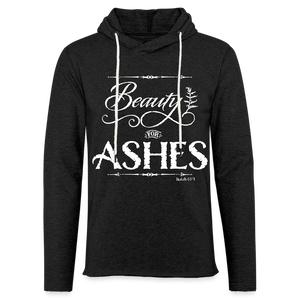 "Beauty for Ashes" Charcoal Grey Lightweight Terry Hoodie - charcoal grey