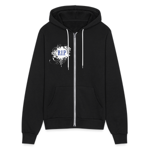 "RIP" Bella + Canvas Unisex Full Zip Hoodie Blue - black