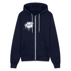 "RIP" Bella + Canvas Unisex Full Zip Hoodie Blue - navy