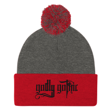 Load image into Gallery viewer, &quot;Godly Gothic&quot; Pom-Pom Beanie