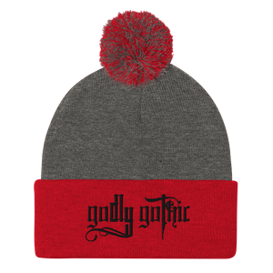 "Godly Gothic" Pom-Pom Beanie