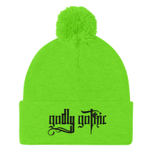 Load image into Gallery viewer, &quot;Godly Gothic&quot; Pom-Pom Beanie