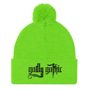 "Godly Gothic" Pom-Pom Beanie