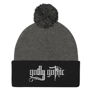 "Godly Gothic" Pom-Pom Beanie