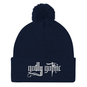 "Godly Gothic" Pom-Pom Beanie