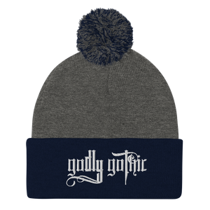 "Godly Gothic" Pom-Pom Beanie