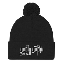 Load image into Gallery viewer, &quot;Godly Gothic&quot; Pom-Pom Beanie