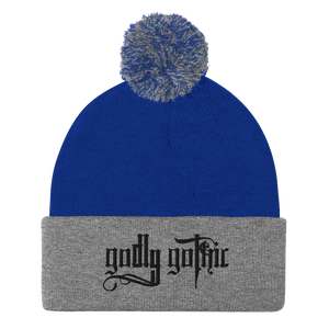 "Godly Gothic" Pom-Pom Beanie