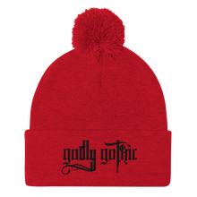 Load image into Gallery viewer, &quot;Godly Gothic&quot; Pom-Pom Beanie