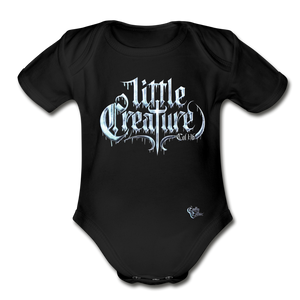 "Li'l Creature" Organic Short Sleeve Baby Bodysuit - black