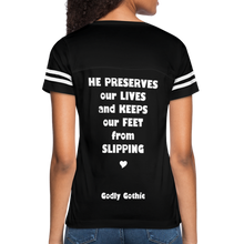 Load image into Gallery viewer, &quot;SlipNot&quot; Women’s Vintage Sport T-Shirt Heart Font - black/white