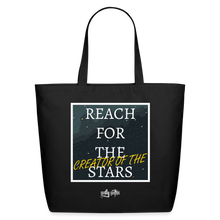 Load image into Gallery viewer, &quot;Reach for the Stars&quot; Eco-Friendly Cotton Tote - black