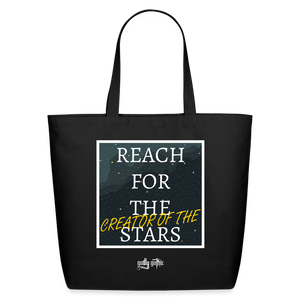 "Reach for the Stars" Eco-Friendly Cotton Tote - black