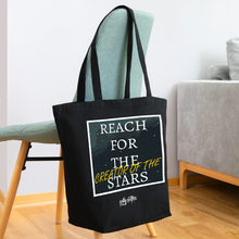 Load image into Gallery viewer, &quot;Reach for the Stars&quot; Eco-Friendly Cotton Tote - black