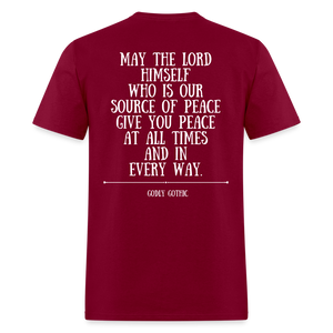 "Rest In Peace" Unisex Classic T-Shirt White Font - burgundy