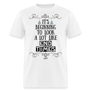 "End Times" Unisex Classic T-Shirt - Black Print - white