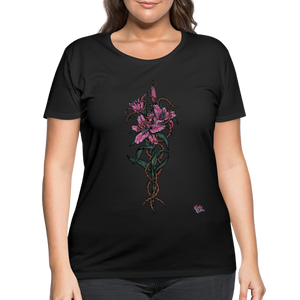 "Lily Among Thorns" Women’s Curvy T-Shirt - black