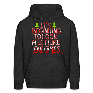 "End Times" Christmas Hoodie - Special Candy Cane Edition - charcoal grey