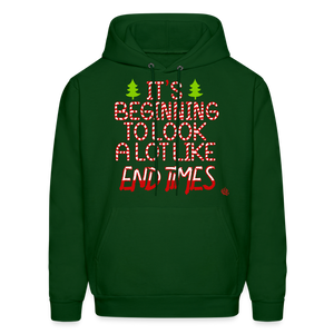 "End Times" Christmas Hoodie - Special Candy Cane Edition - forest green